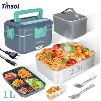TINSOL New 3.5L Electric Lunch Box 90W Portable Food Heater Suitable for Car or Home Leak-proof Lunch Heating Microwave 1