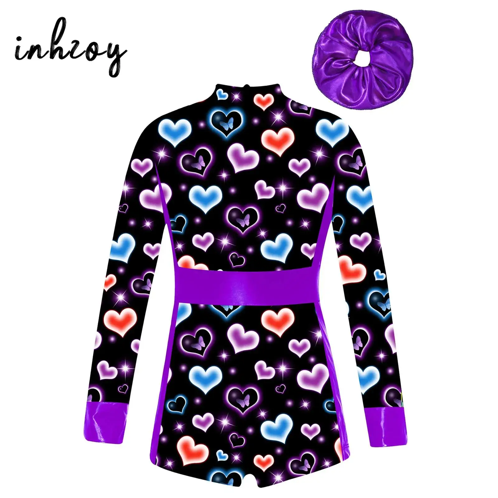 

Детский гимнастический комбинезон для девочек с длинным рукавом, балетное танцевальное трико, боди для мальчиков, топы, комбинезон для фигурного катания на коньках с принтом, Одежда для танцев