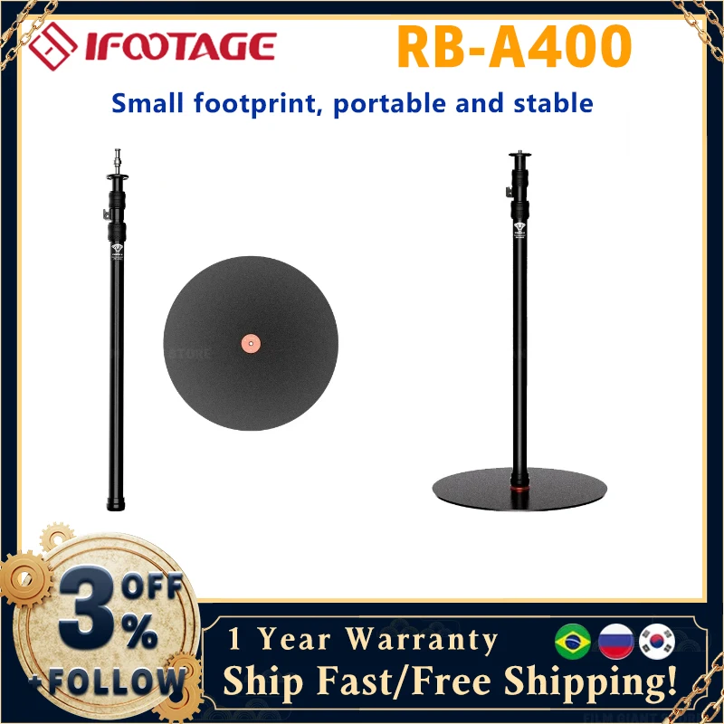 IFOOTAGE Cobra 3 Base,Monopod Base,Portable Tabletop Mini Tripod Mount With 360° Degree Rotatable Ball-Head,Quick Release