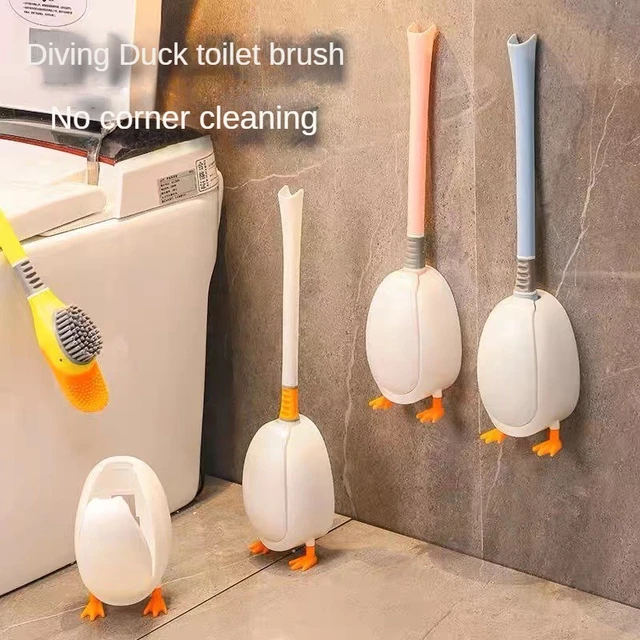 1pc Toilet Brush For Home Use, With Silicone Duck Design And