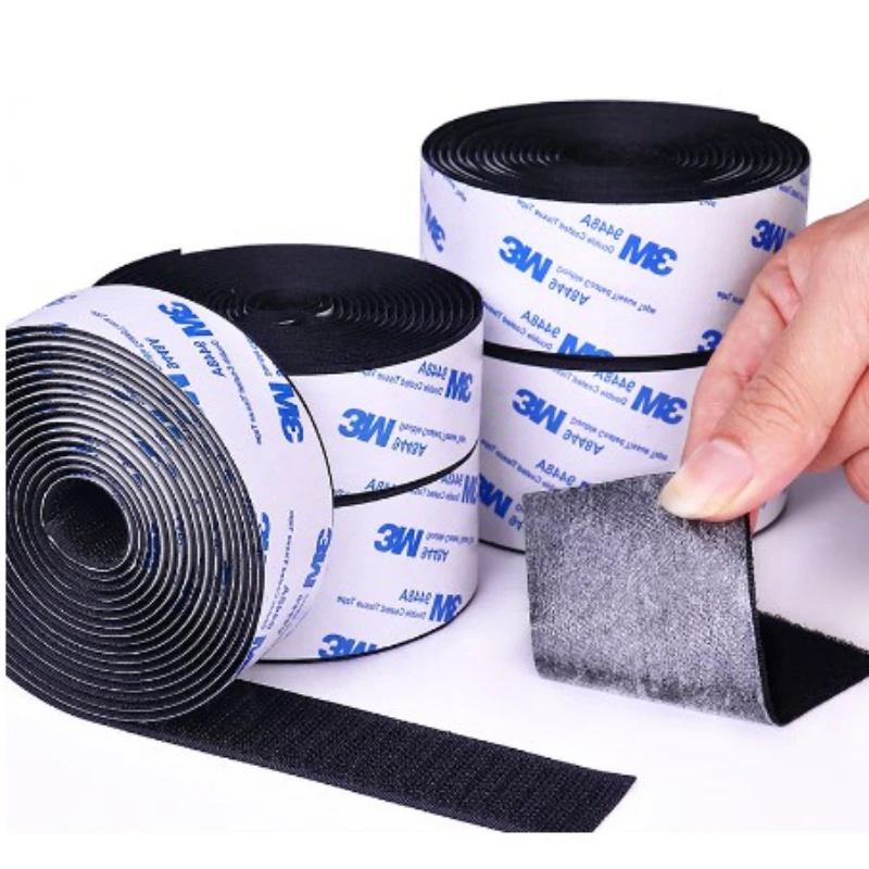 

3Meters16/20/25/30/50/100mm Strong Self Adhesive Hook and Loop Fastener Tape Nylon Sticker Carpet Gripper Adhesive with Glue
