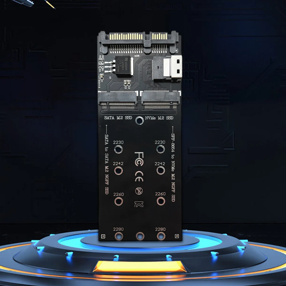 메인 보드용 콤보 어댑터, M.2 to SATA 어댑터, SFF-8654 M2 NVME SSD 컨버터, 22 핀 SATA에서 M2 확장 카드, 2 in 1