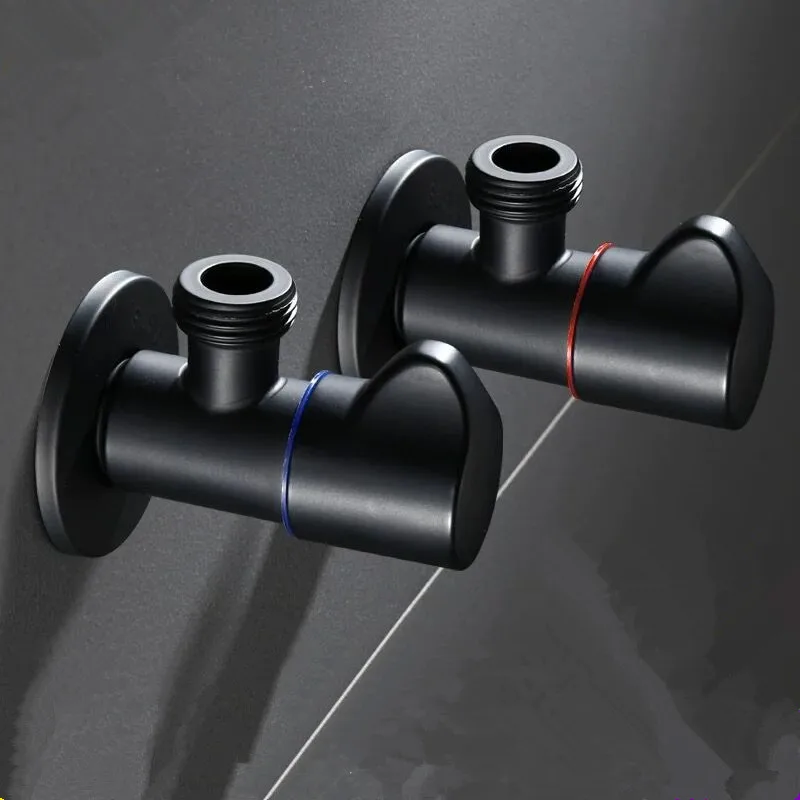 

Bathroom Black Paint Angle Filling Faucets Fine Copper Kitchen Cold and Hot Mixer Tap Accessories Standard G 1/2 Threaded