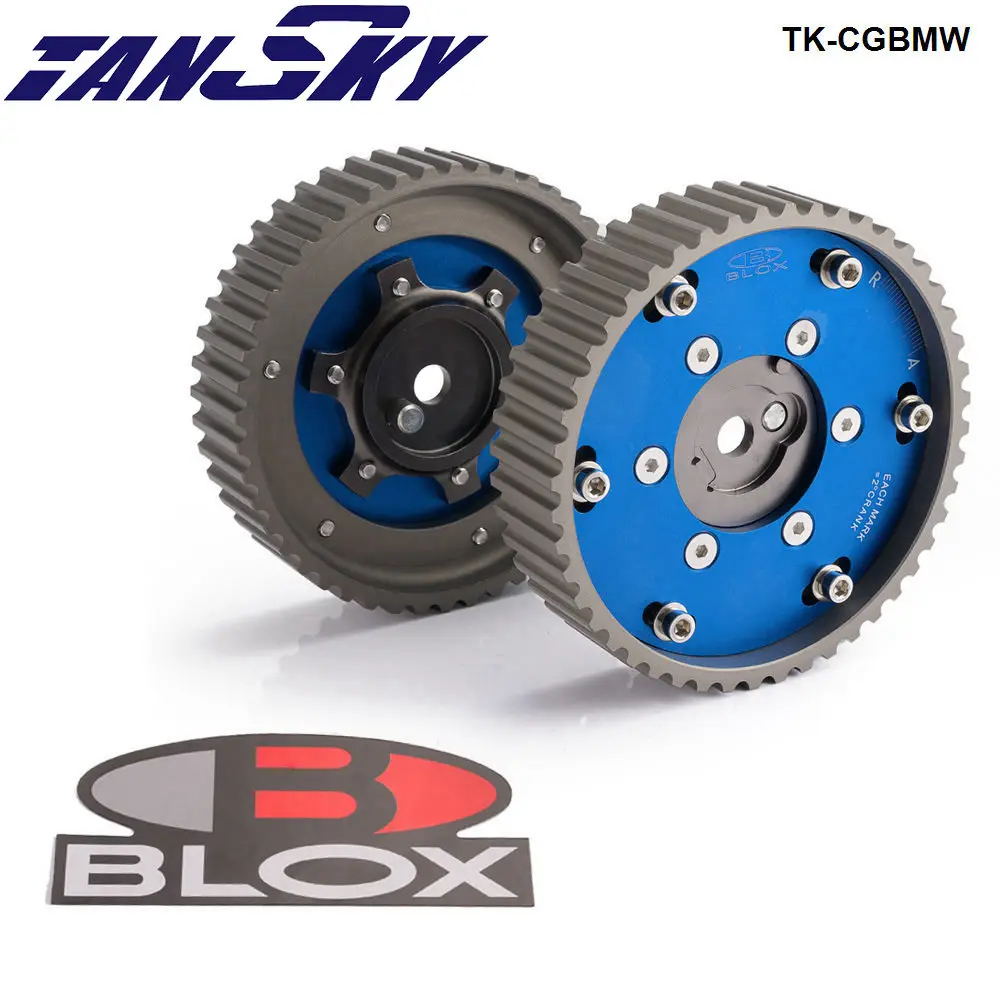 TANSKY-2Pcs Aluminium Upgrade Engine Cam Gear Sprocket Billet Blox Anodized Blue For BMW E30 E36 318I TK-CGBMW