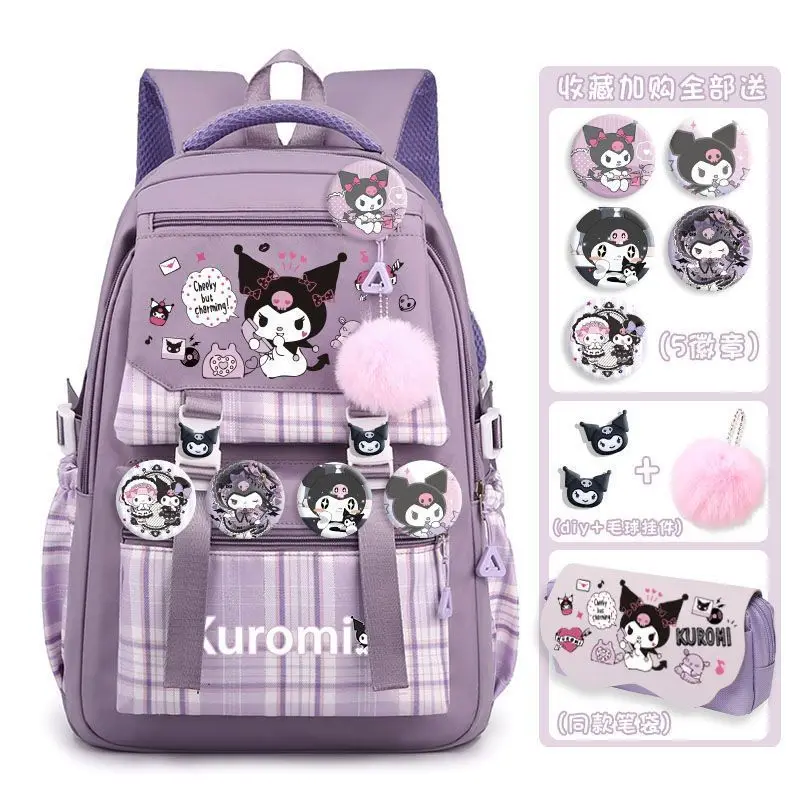 

New Sanrio Cinnamoroll Pochacco Kuromi Melody Anime Backpack Cute Schoolbags Cartoon Large Capacity Shoulder Bag Gift for Friend