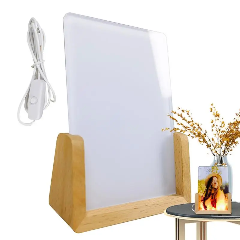 Sublimation Acrylic Blank Photo Frame 3D Night LED Light Lamp Base Heat Transfer