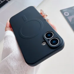Liquid Silicone Shockproof Magnetic Wireless Charging Phone Case - iPhone 14 Plus (Black)