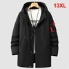 13XL 12XL Plus Size Jacket Men Long Jacket Coat Autumn Winter Thick Fleece Jackets Male Fashion Casual Windbreaker Coats 1