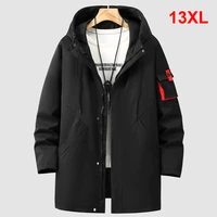 13XL 12XL Plus Size Jacket Men Long Jacket Coat Autumn Winter Thick Fleece Jackets Male Fashion Casual Windbreaker Coats 1