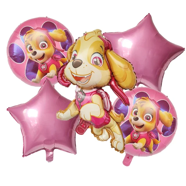 Decorazione Festa A Tema Set 6 Palloncini Foil Paw Patrol - Decorazione Compleanno Bambini, Personaggi Chase E Marshall, Nuovi In Confezione Set 6 Palloncini Foil Compleanno Paw Patrol