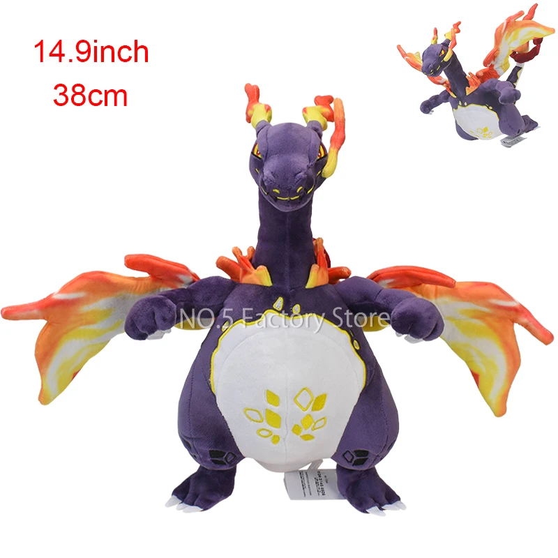 Pokemon Shiny Charizard VMAX juguetes de peluche, figura de Anime Kawaii  Charizard X & Y Collection, muñeco de peluche suave, regalo de Halloween  para niños, 38cm