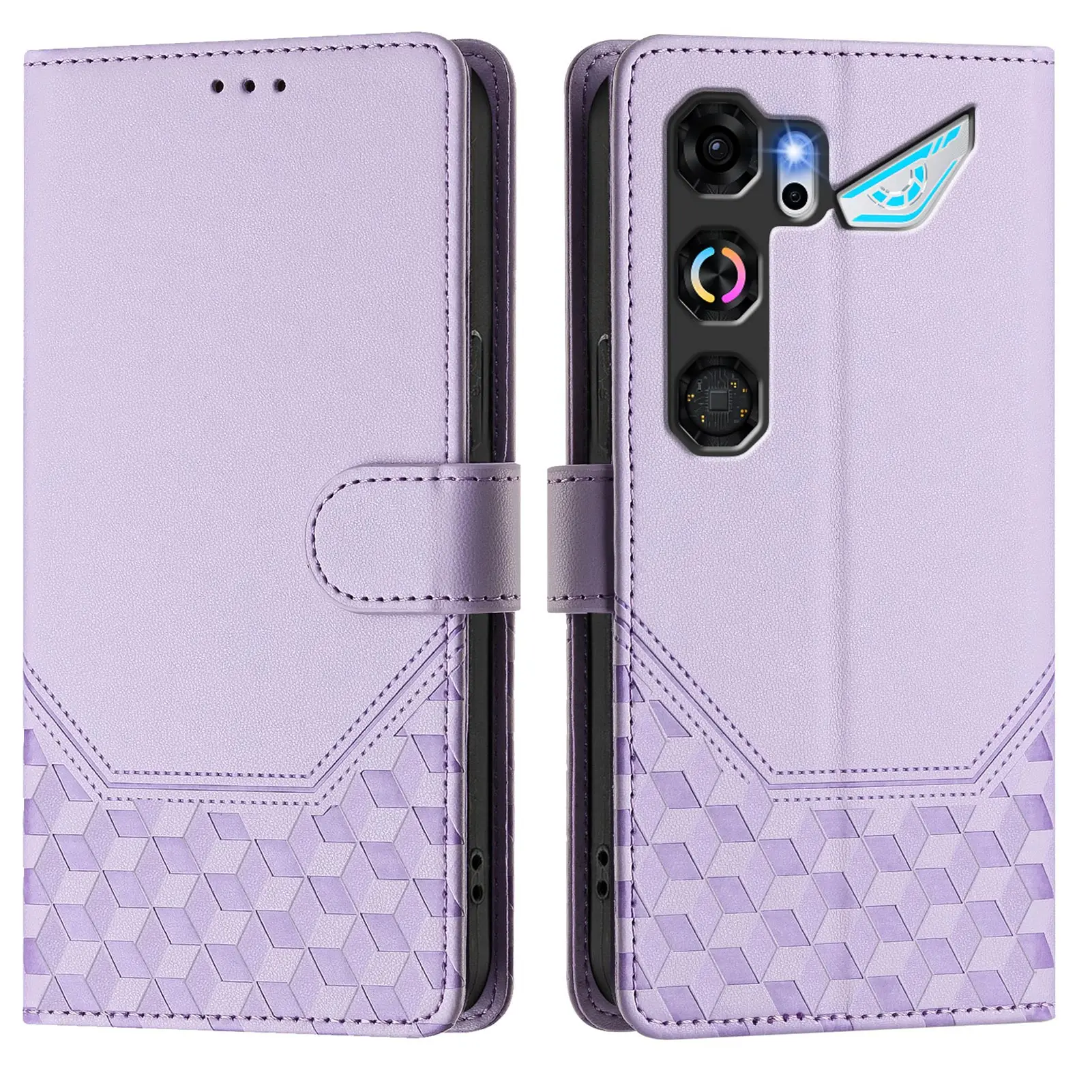 Classic Leather Embossed Wallet Phone Case with Card Slot and Flip Cover