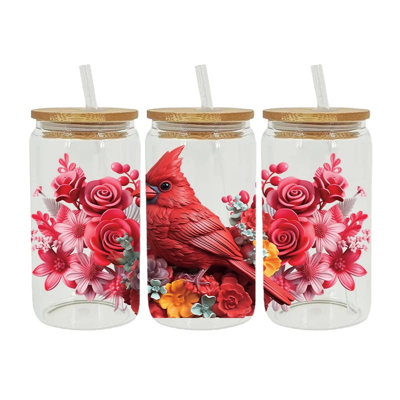 Beautiful Flower Butterfly UV DTF Transfer Sticker For Wraps Cup DIY Waterproof 3D Stereoscopic D11516