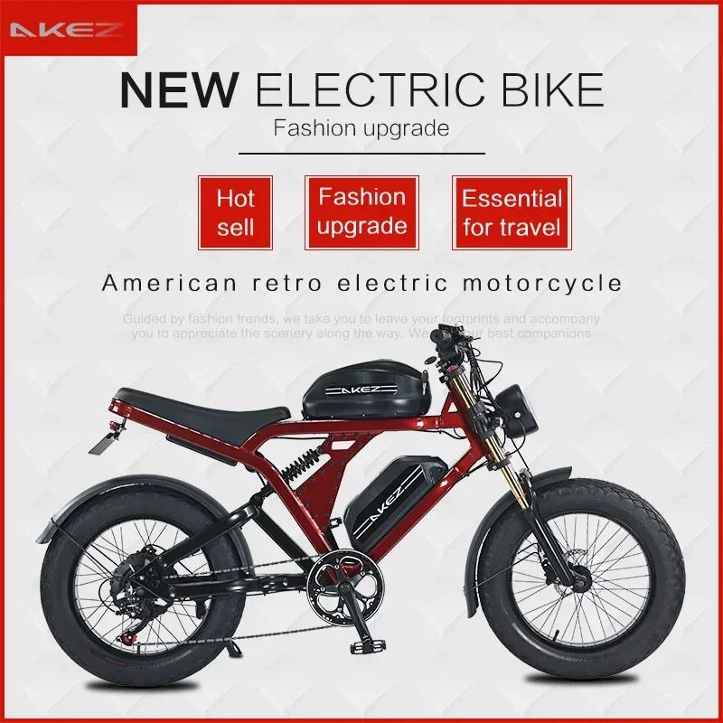 20-Inch Snow Electric Bicycle 1500W52V55AH Hydraulic brake Retro Smart Power Aluminum Alloy Mountain E-Bike