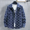 Plaid Denim Jacket Men Plus Size 10XL 11XL Jackets Coats Spring Autumn Denim Jackets 10XL 11XL Big Size Male 3