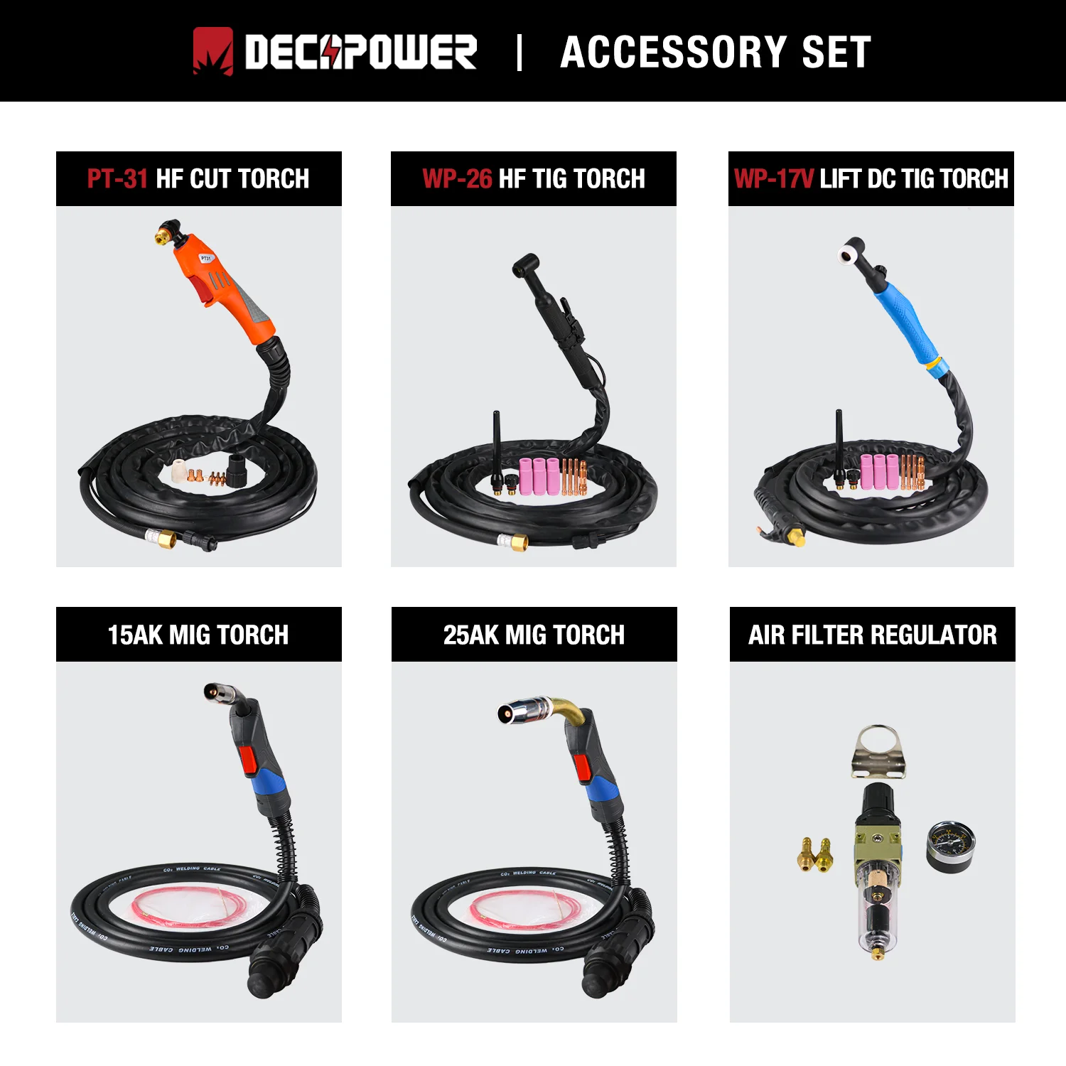 Decapower Saldatura Taglio Torcia Accessori Per Saldatura Torcia Mig Torcia Tig Saldatura Helemt Filo Animato