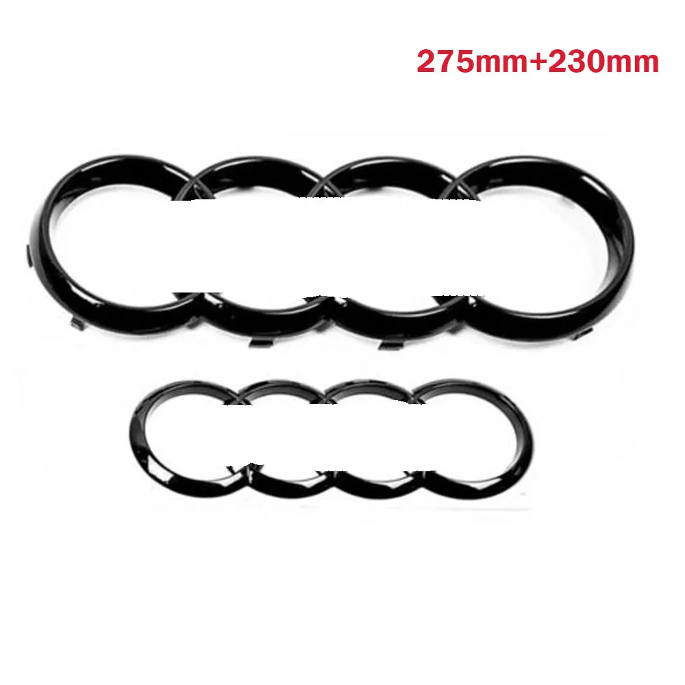 Per Audi Q5 Sportback 2022 Set V + H Griglia Badge 4 Anelli Logo Emblema Auto Decorare Accessori 275Mm + 230Mm