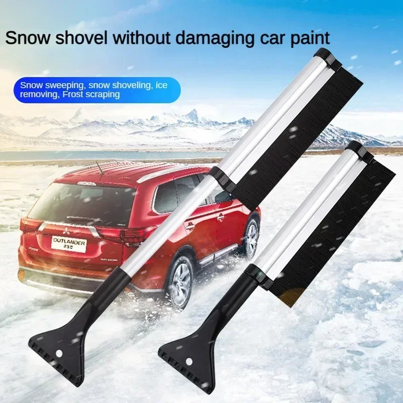 Automotive Shovel Telescopic Snow Shovel Multifunctional Snow and Ice Winter Tool Car Brush Aluminum Alloy