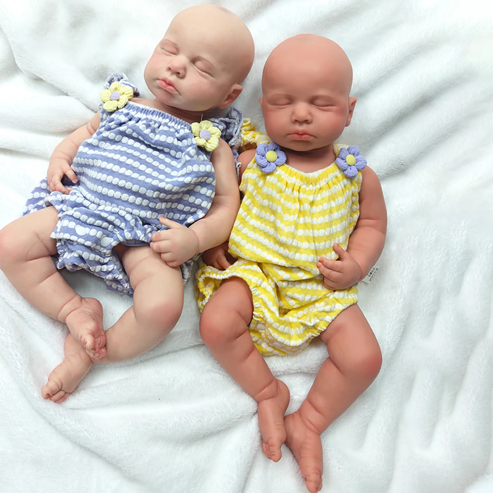 Full Solid Platinum Silicone Newborn Baby Girl Doll LouLou - Main Image