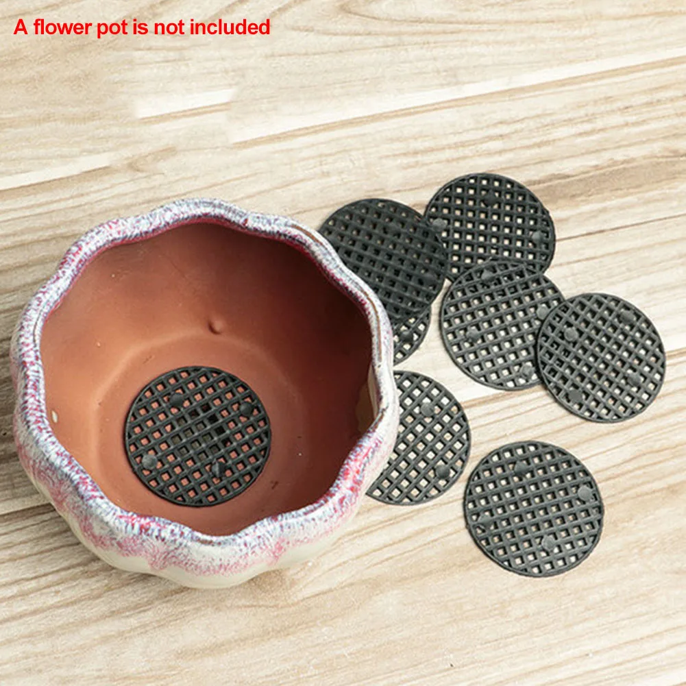 

50pcs Leakproof Mat Net Home Prevent Hole Breathable Plastic Flower Pot Mesh Pad Bonsai Bottom Grid Gasket Soil Loss