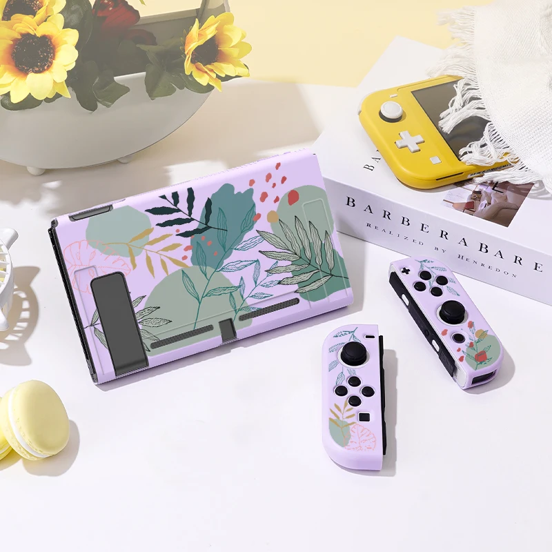 스위치 Oled 용 다양한 녹색 식물 보호 케이스, Nintendo 스위치 콘솔 용 소프트 TPU 슬림 커버, NS 게임 액세서리