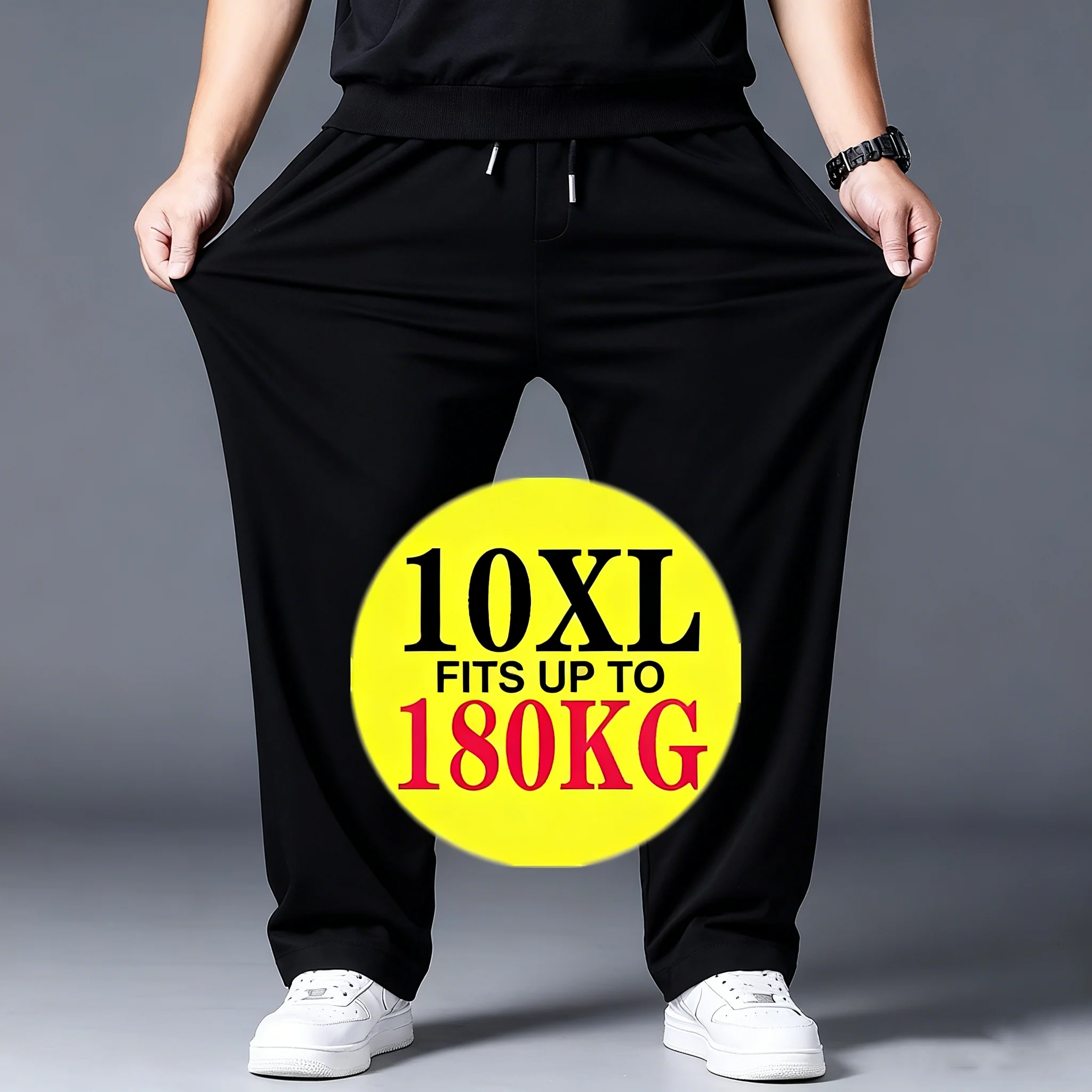 Men's 3XL-10XL Plus Size Baggy Jogger Pants Elastic Waist Quick