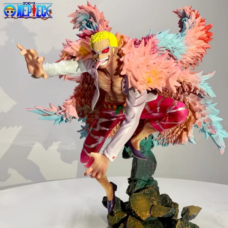 33Cm One Piece Anime Figure Donquixote Doflamingo Oka Shichibukai Gk Manga Statue Pvc Action Figurine Modello Da Collezione Giocattolo
