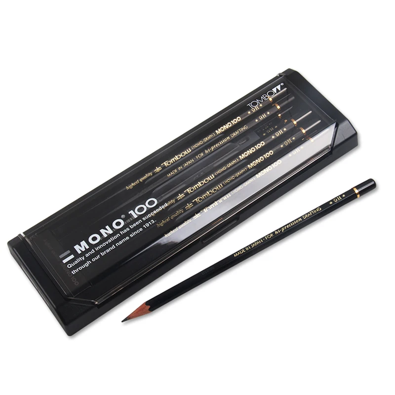 12pcs TOMBOW MONO100 블랙로드 드로잉 연필 일본 고급 나무 연필 디자인 드로잉 아트 연필 학교 문구