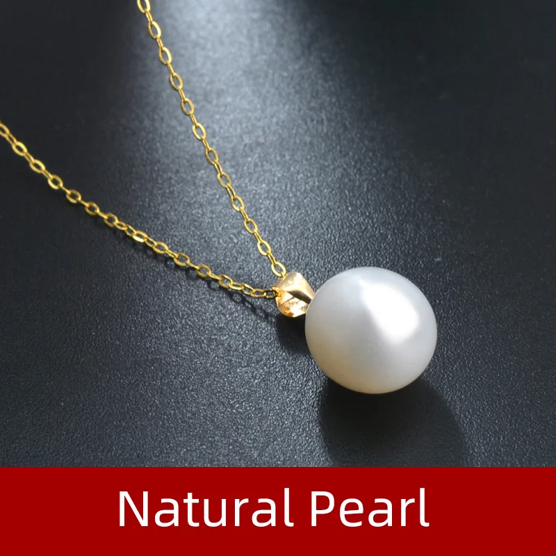 Pendant Necklace Gold Necklace 18K Yellow Gold Necklace Pendant Natural Freshwater Pearl For Women