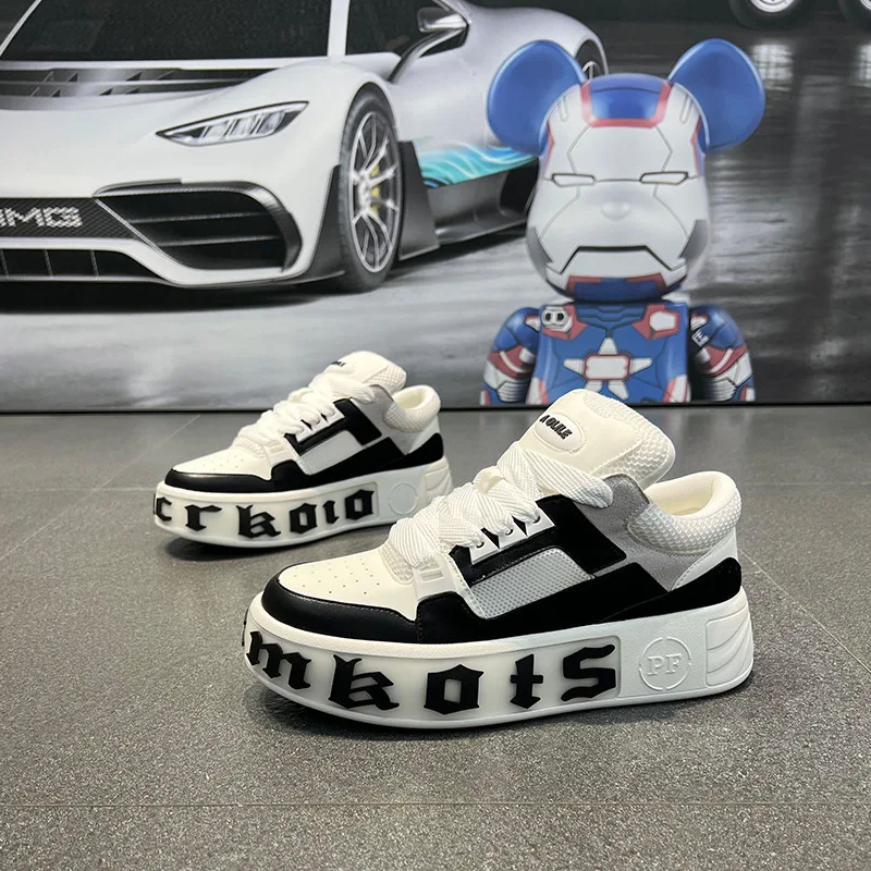VersatileinsUniqueFashionable Comfortable Casual Shoes Trendy Letter Mens Thick Bottomed Height Increasing Shoes Breathable Rubb