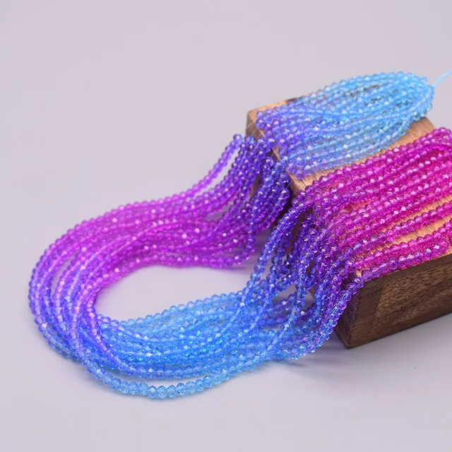 New 2x3mm Dyeing Loose Spacer Czech Beads Crystal Faceted Rondel Glass Beads for Jewelry Making Jewelry DIY Accessories 48 2mm 170pcs