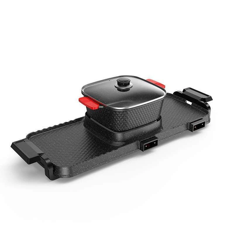 110V Multi-Functional Non-Stick Electric Grill and Griddle,Home Electric Griddle & BBQ Grill,Perfect for BBQ and Hot Pot 6