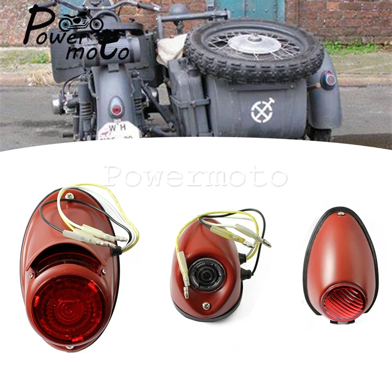Motorcycle 12V Replica Tail Light Sidecar Taillights Rear Brake Stop Lamp For BMW M72 R12 R51