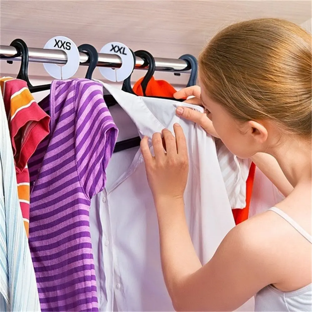 DIY 의류 사이즈 칸막이, 원형 옷걸이, 옷가게 또는 가정용 옷장 칸막이, 흰색 빈 칸막이, 5 개, 10 개