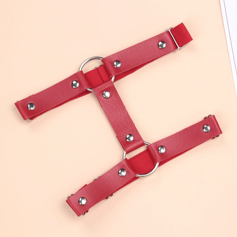 Women Girls Sexy Garter Goth Belt Harajuku Punk Gothic PU Leather Leg Rock Sexy Elastic Stockings Lingerie Clothing Accessories