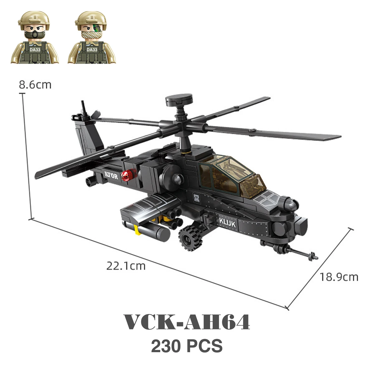 Military Armored Hummer Stryker Tank Car US Russia Army Modern War Soldier Weapons Model Building Blocks Brick Children Kid Toys — view 3
