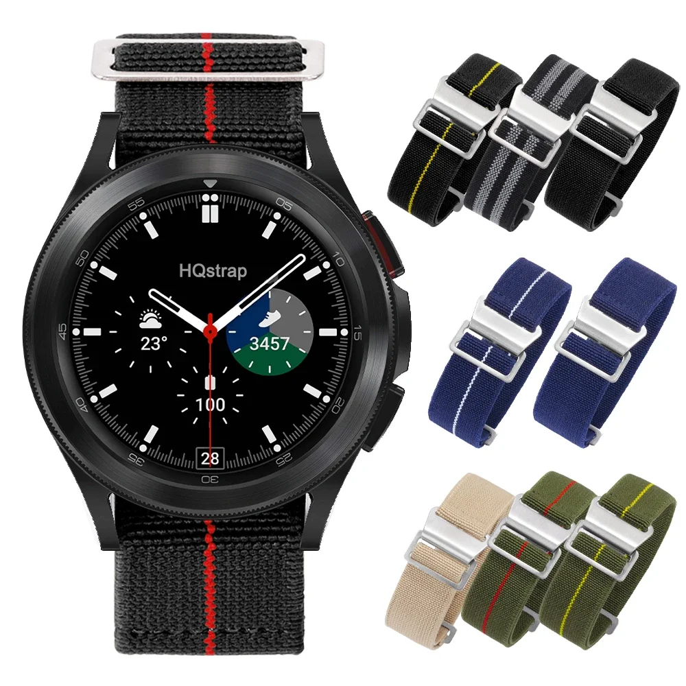 Cinturino In Nylon Elastico Da 22Mm 20Mm Per Samsung Galaxy Watch 4 3 5 40Mm 44Mm Pro Classic 42/46Mm Per Cinturino Di Ricambio Per Cinturino Rolex