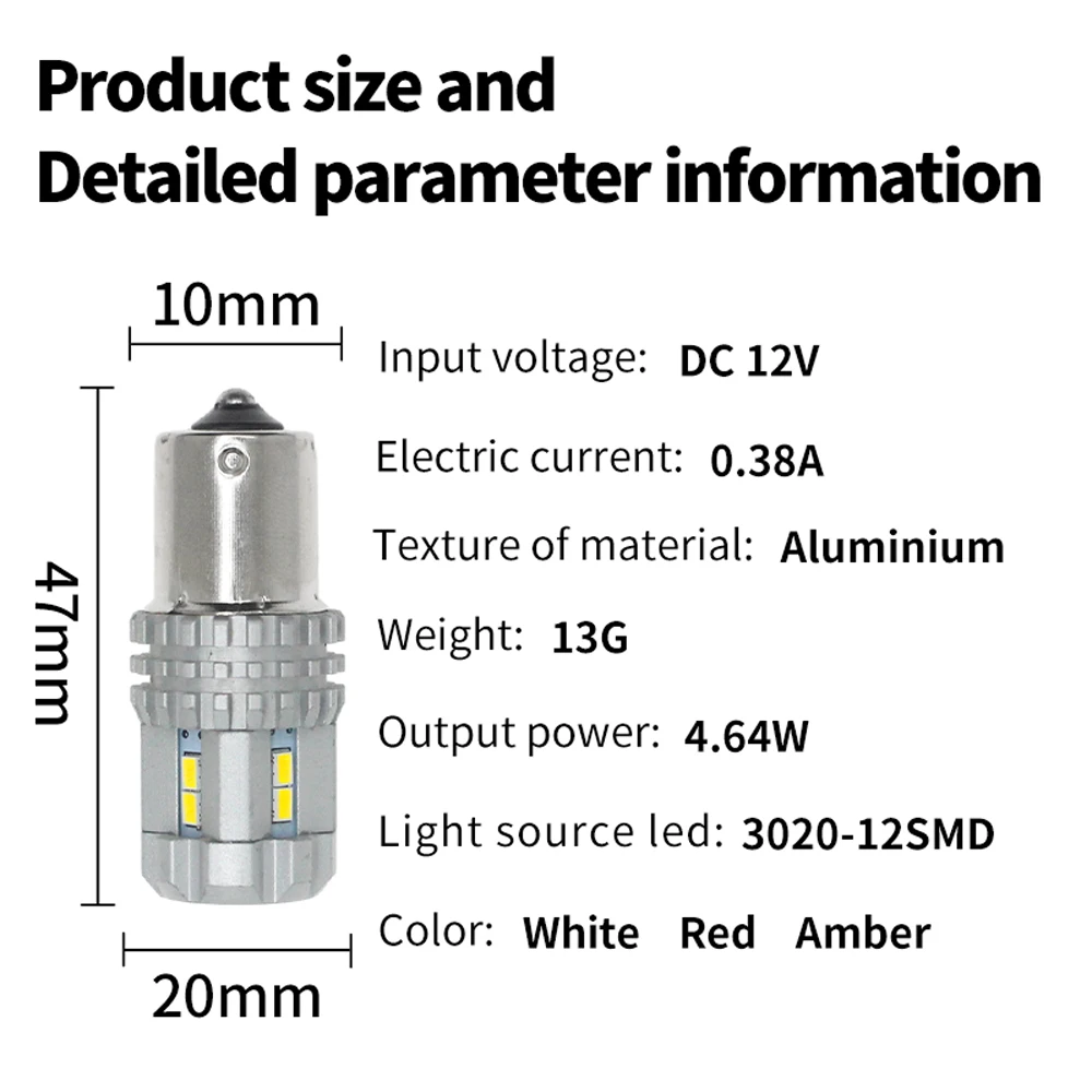 1156 LED Canbus  õ ,  , 1157 BAY15D P21/5W, 3020 12SMD , 12V, BA15S P21W, 1 