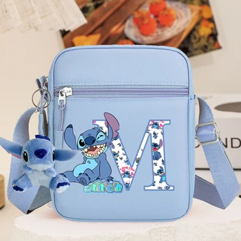 Stitch Disney Borse a tracolla da donna Borsa a tracolla piccola in nylon da uomo Borsa a tracolla laterale Kawaii Oxford Messenger Marito Lady ChestBag 1