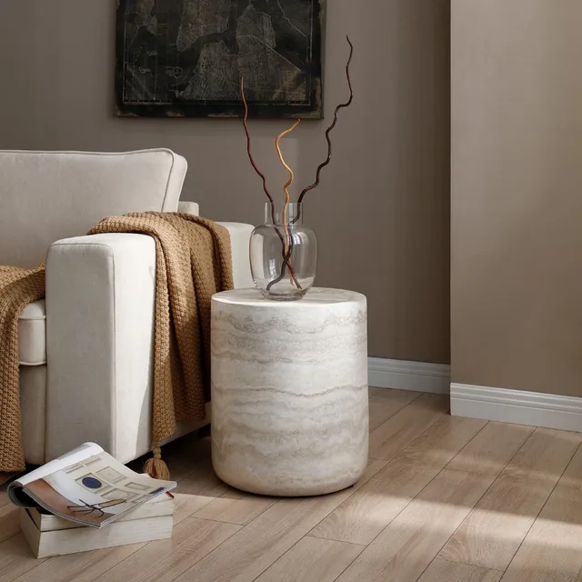 2426-7e003e.jpg Modern Round Side Table – Faux Marble Small Coffee End Table