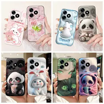 Phone Case For Realme Note 50 Covers Fashion Panda Rabbit Animal Protective Silicone Case Soft For Realme Narzo N53 Note50 Shell 1