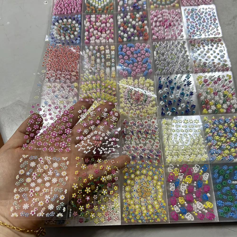 

30pcs/set Nail Art Decals Coloful Mini Flower Nail Stickers Cute White Florals Petals Flowers Self Adhesive Nail Flower Sliders