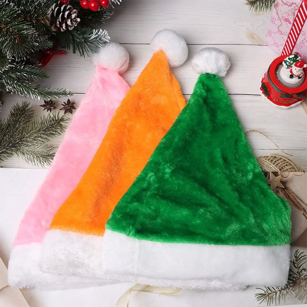 Classic Christmas Hats Comfortable Party Supplies Festival Holiday Plush Santa Hats Happy New Year Xmas Caps Merry Christmas