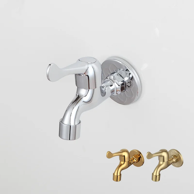 Brass Bathroom Wall Mounted Basin Cold Water Faucet Tap Lever Handle Outdoor Garden Hose Faucet Mop Sink Tap Chrome Brushed Gold