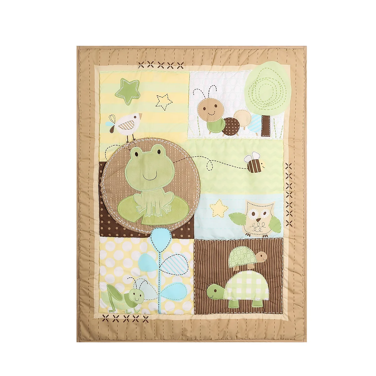 Cute and fun cartoon patchwork blanket for infants and young children, size 107 * 84cm CJ266