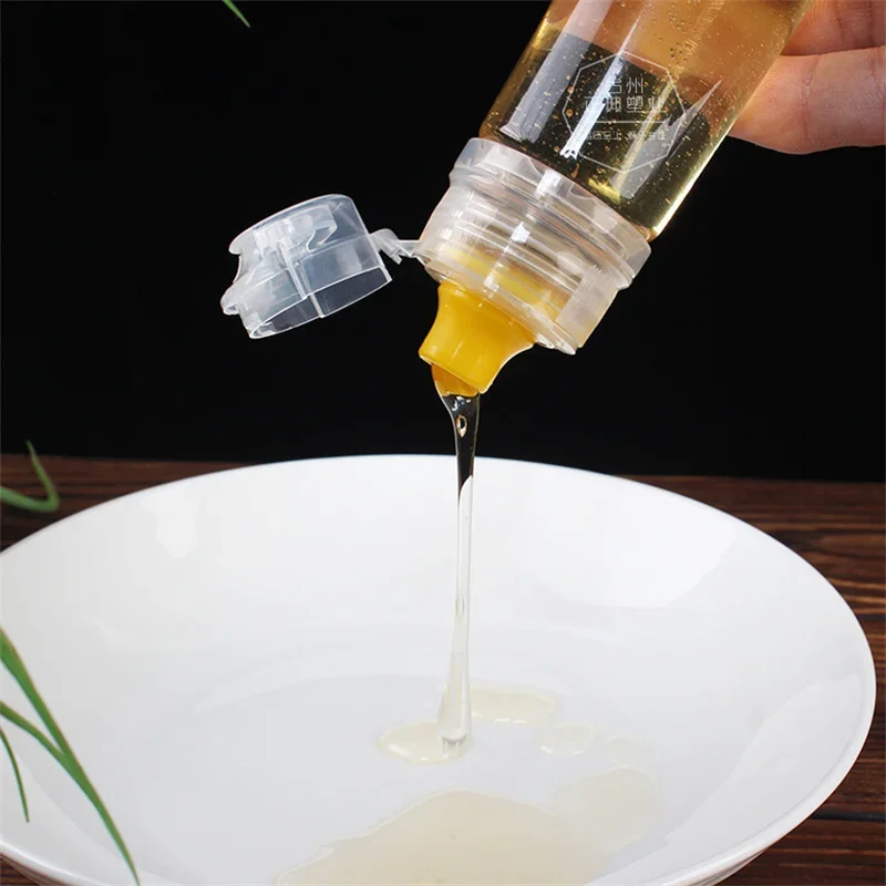 5/1PCS Plastic Honey Squeeze Bottle Kitchen Salad Dressing Dispensers Efillable Condiment Containers Non-Drip Honey Dispenser