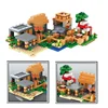 Villages House Worlds Building Blocks Mountain Cave Farm Nether Fight Zombie Alex Action Bricks Toys for Children Gifts 3