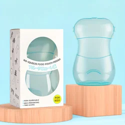 Durable Spill - Proof Food Pouch and Portable Feeding Cup - Available in Pink, Green, Blue (Green)