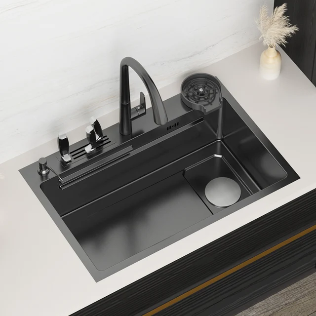 อ่างล้างจานสแตนเลส304 Topmount Sink มีด-ผู้ถือ Multifunction Single ชามอ่างล่างหน้าสำหรับ Kitchen Renovation 1
