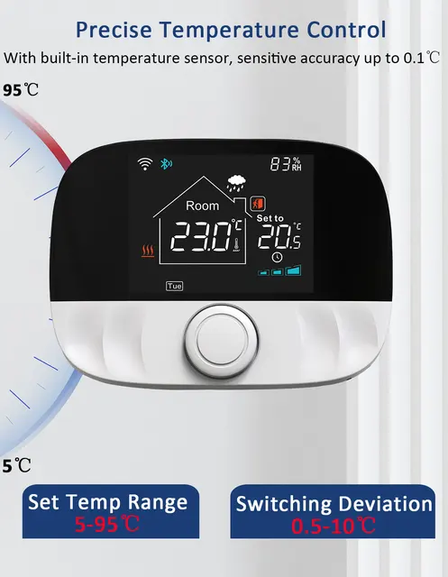 RF Wireless Thermostat Smart WiFi Floor Heating For Gas Boiler Battery Powered Tuya Temperature Controller Receiver Alice Google 2